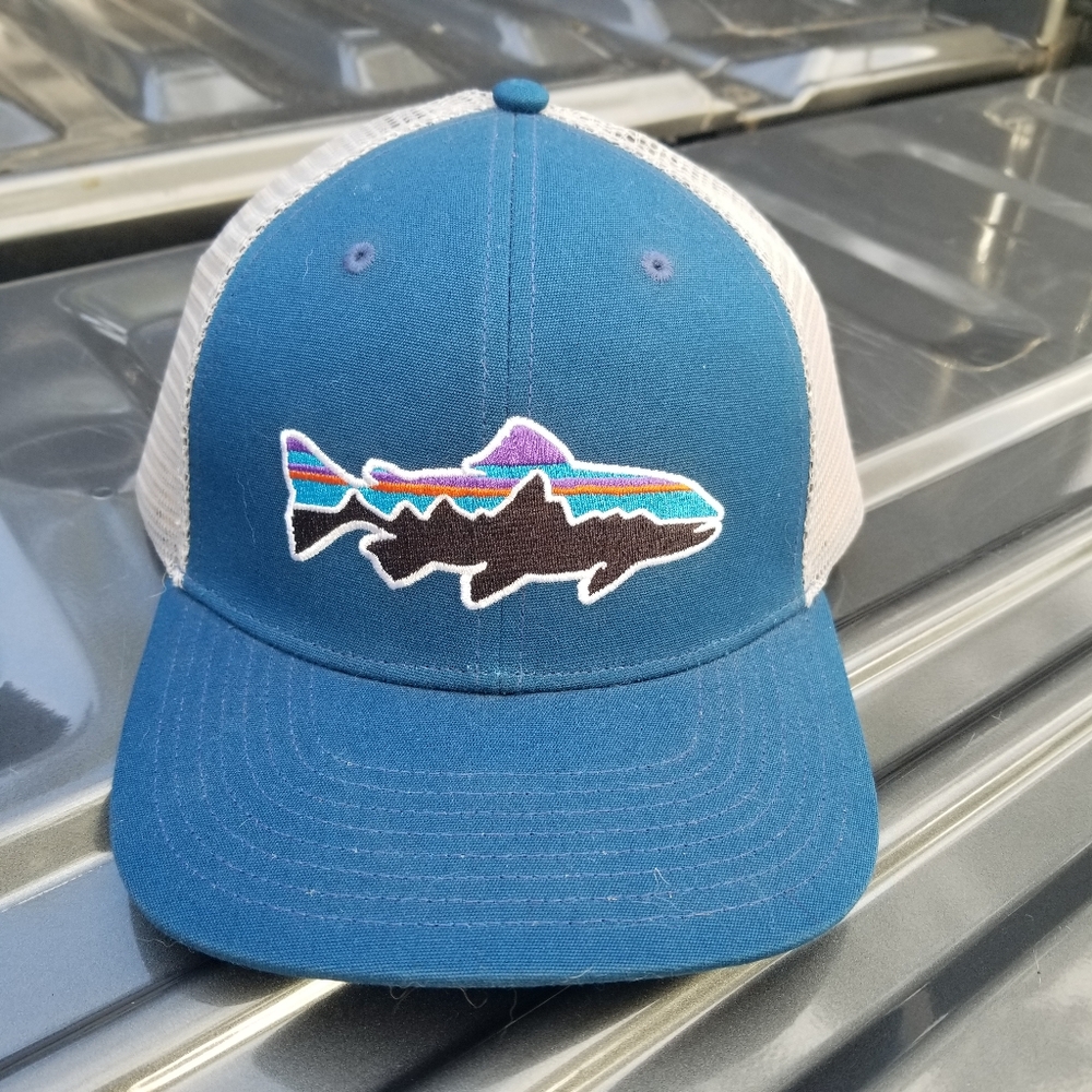 Patagonia Fitz Trout trucker Hat  Unisex  Lagom Blue NWT CLASSIC VINTAGE